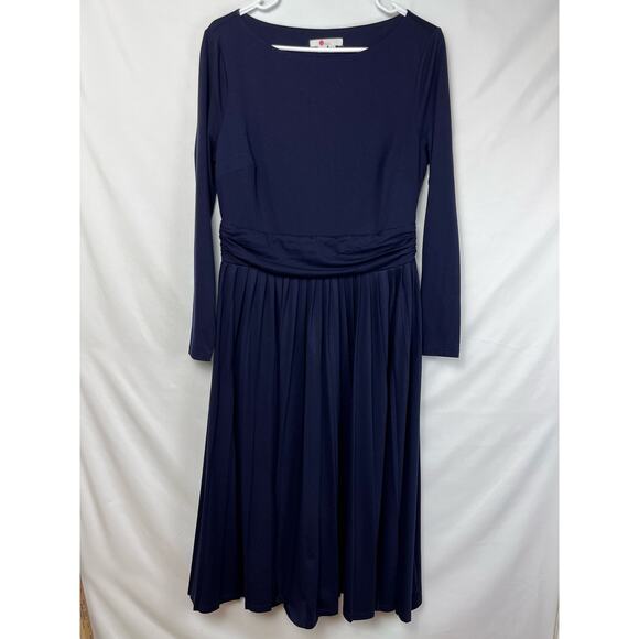 Boden Dresses & Skirts - Boden Women's Size 10R Navy Long Sleeve Knit Mid-Calf Sunday Easter Dress